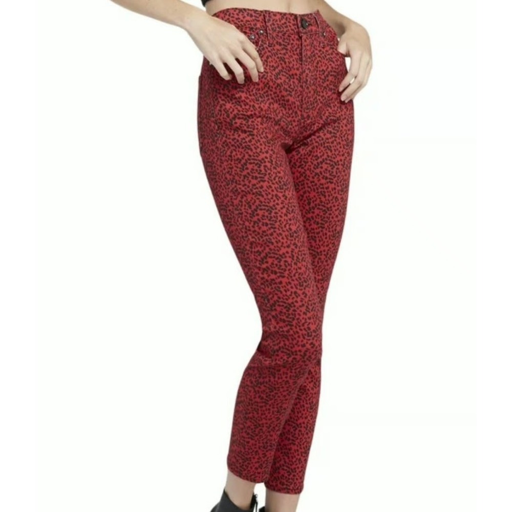 ALICE OLIVIA JEANS animal Leopard Print High Rise‎ Skinny Jeans indie sleezes